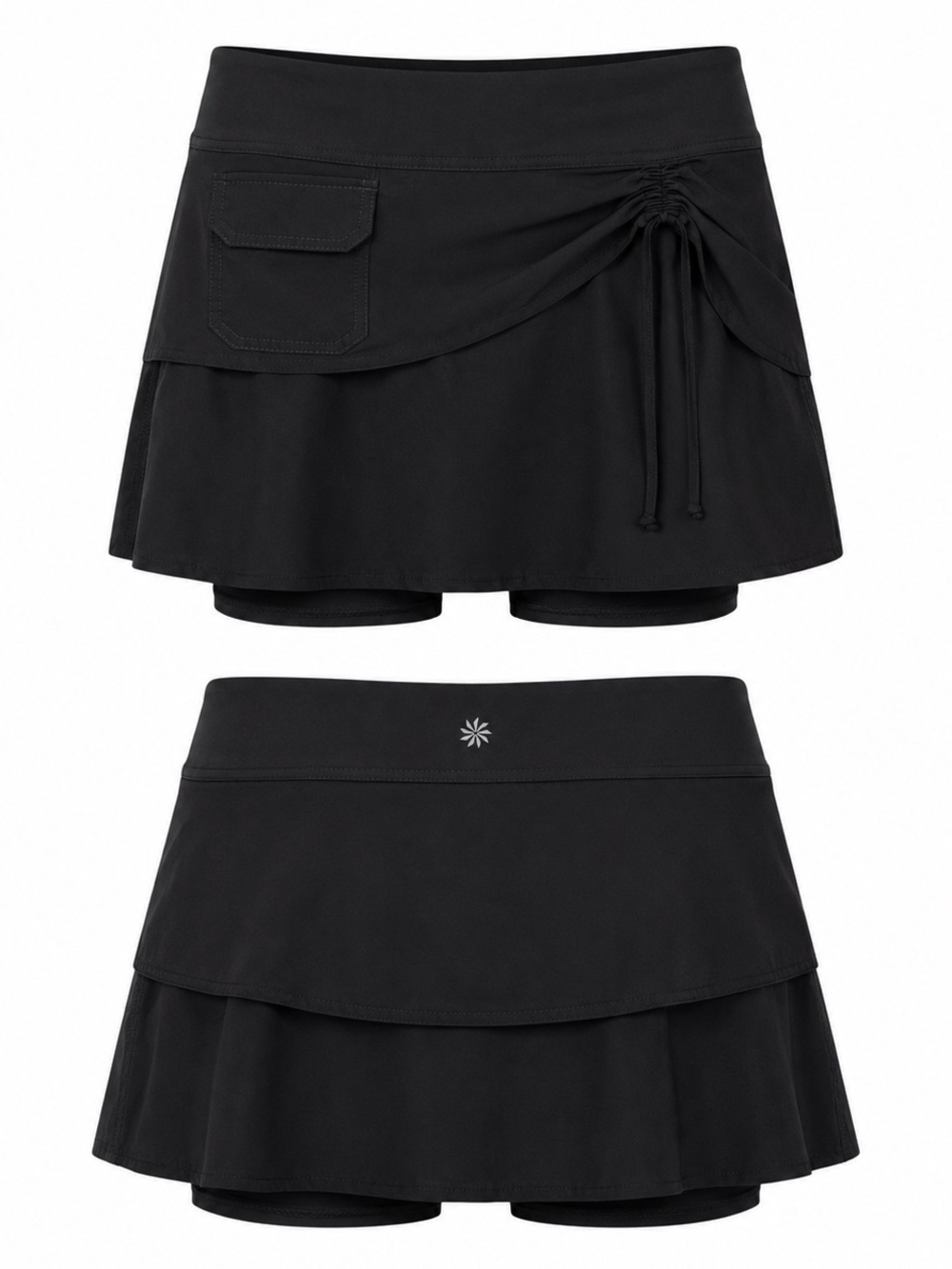 Athleta Women’s Black Athletic Skort Size 6P Built-In Shorts Skirt - Picture 1 of 13